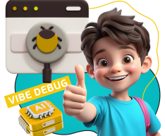 Тестирование & Vibe Debug. Охотники за багами - КИБЕРшкола программирования для детей, компьютерные курсы для школьников, начинающих и подростков - KIBERone г. Северное Медведково