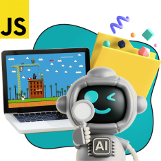 Язык программирования JavaScript + AI. Проектное обучение + геймификация + AI-помощники - КИБЕРшкола программирования для детей, компьютерные курсы для школьников, начинающих и подростков - KIBERone г. Северное Медведково